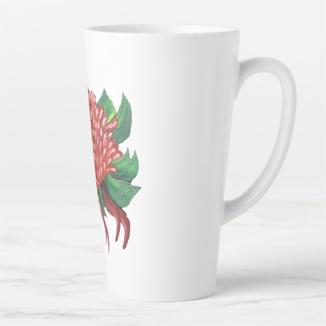 Taza De Café Latte Mano de flores dibujó botellas de agua de Waratah (Derecha)