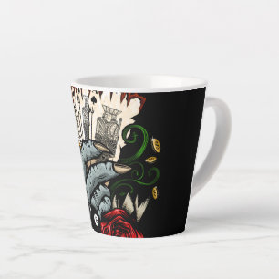 Taza De Café Latte Mano De Tarjetas