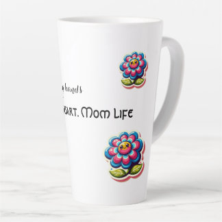 Taza De Café Latte Manos de curación. Corazón fuerte. La vida de mamá