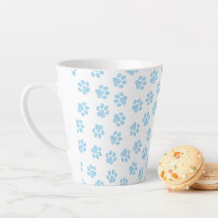 Taza De Café Latte Manos de perro, garras de perro, garras azules de