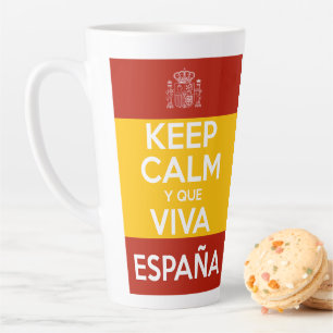 Taza De Café Latte Mantén la calma y que viva España