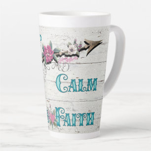 Taza De Café Latte Mantener la calma y tener fe