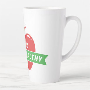 Taza De Café Latte Mantenerse sano, Apple rojo