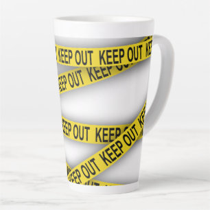 Taza De Café Latte Manténgase alejado y no cruce la cinta de la polic