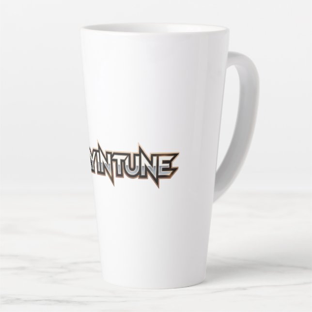 Taza De Café Latte Mantente en sintonía - texto (Ángulo derecho)