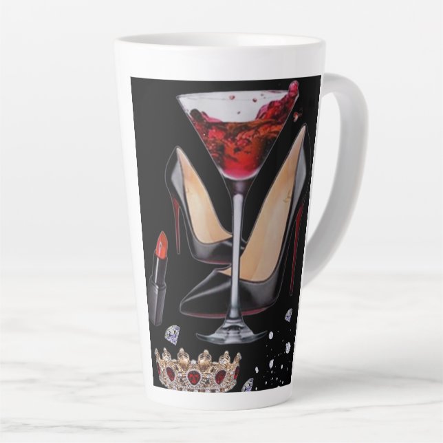 Taza De Café Latte "Mantente hidratado como la realeza con nuestra Jo (Ángulo derecho)