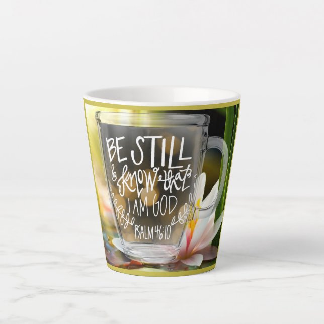 Taza De Café Latte Mantente Y Sepa Que Soy Dios (Anverso)