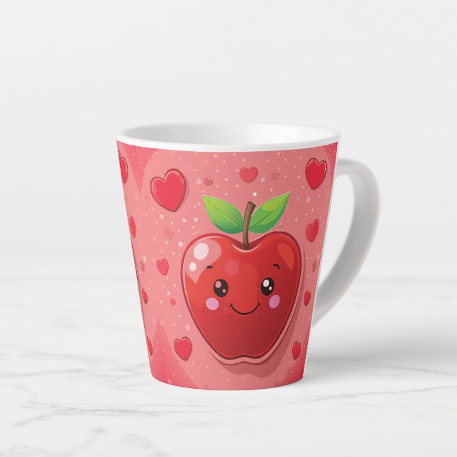 Taza De Café Latte Manzana Roja  (Ángulo derecho)