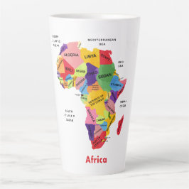 Taza De Café Latte Mapa de África