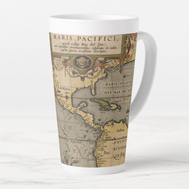 Taza De Café Latte Mapa de Antigüedades de Maris Pacificico (Ángulo derecho)