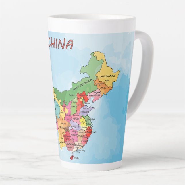 Taza De Café Latte Mapa de China (Ángulo derecho)