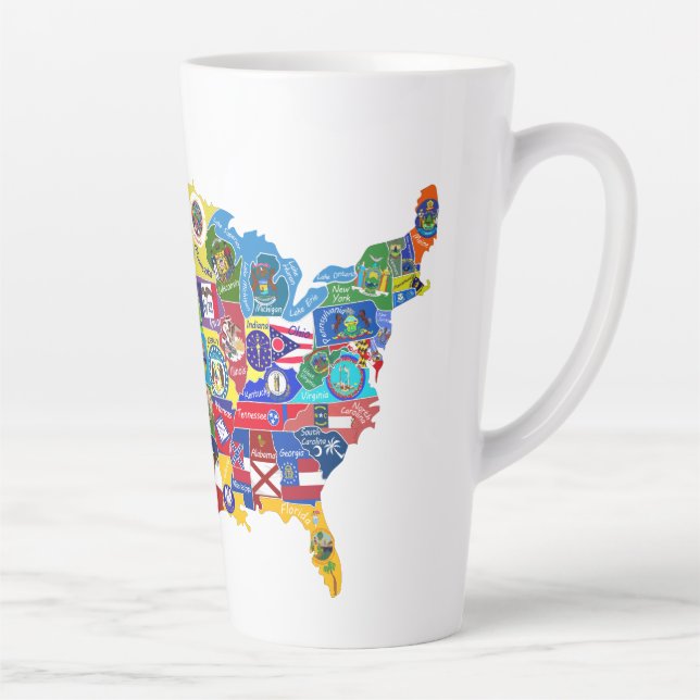 Taza De Café Latte Mapa de EE. UU (Derecha)