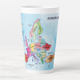 Taza De Café Latte Mapa de Europa