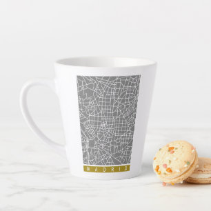 Taza De Café Latte mapa de Madrid