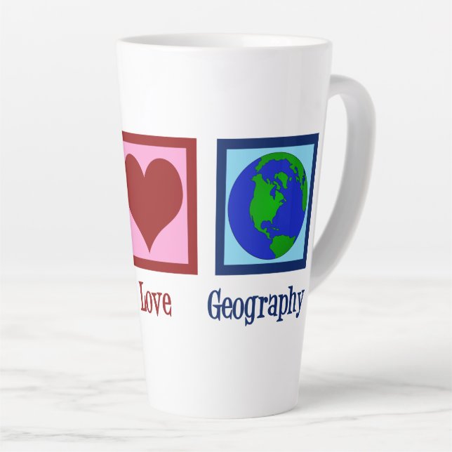 Taza De Café Latte Mapa mundial de profesores de la Geografía del Amo (Ángulo derecho)