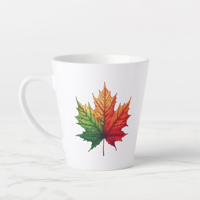 Taza De Café Latte Maple Fall Leaf (Izquierda)