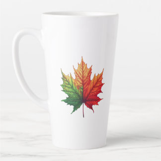 Taza De Café Latte Maple Fall Leaf Large