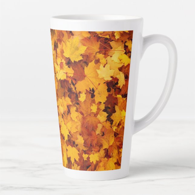Taza De Café Latte Maple Leaf Pattern-25877 (Derecha)