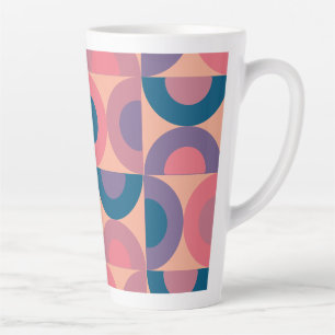 Taza De Café Latte Mar Coral Moderno de Mediano Siglo
