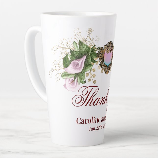 Taza De Café Latte Maravilloso Lirio de Callas (Ángulo izquierdo)