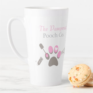 Taza De Café Latte Marca de Negocio de Aseo de Perros Personalizado S