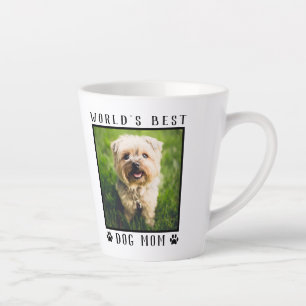 Taza De Café Latte Marco de Foto de Mascota con Huellas de Pata de la