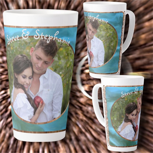 Taza De Café Latte Marco de madera Agua Fluyendo Amor 0329 (Subido por el creador)