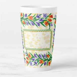 Taza De Café Latte marco floral