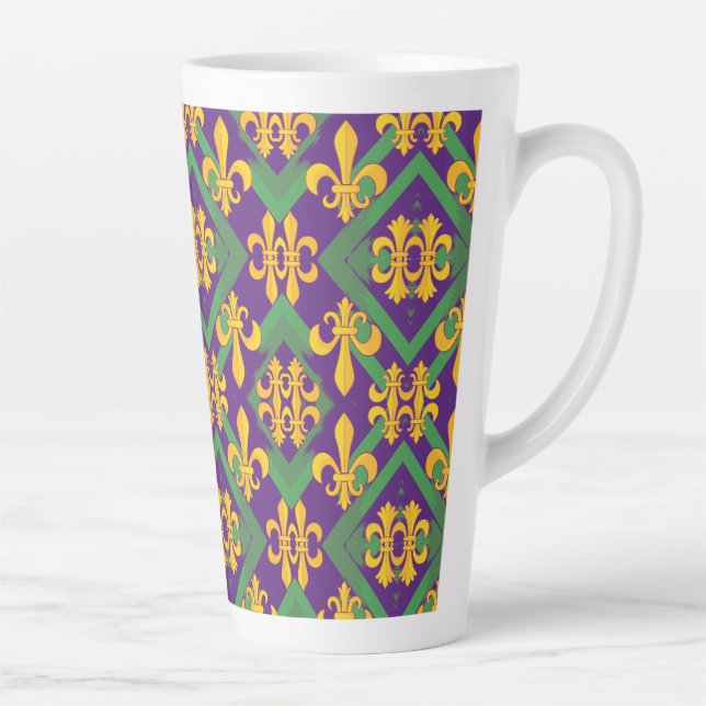 Taza De Café Latte Mardi gras fleur di Lis (Derecha)