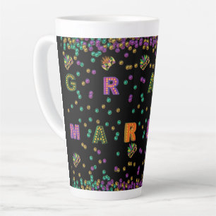 Taza De Café Latte Mardi Gras moderno