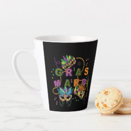 Taza De Café Latte Mardi Gras moderno