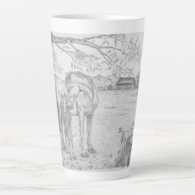 Taza De Café Latte Mare y Foal Latte Mug (Anverso)