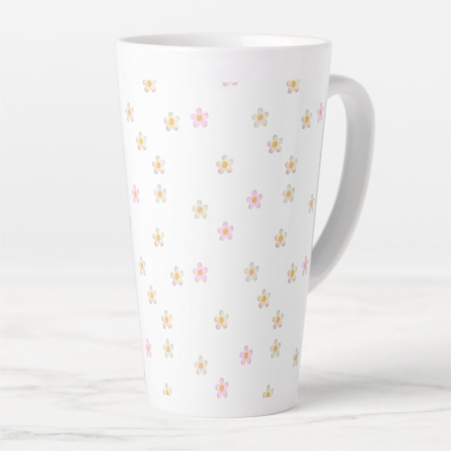 Taza De Café Latte Margaritas de Burbujas  (Ángulo derecho)