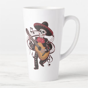 Taza De Café Latte Mariachi Skeleton Groove