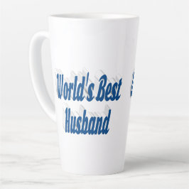 Taza De Café Latte Marido con texto azul marino