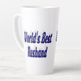 Taza De Café Latte Marido con texto azul oscuro