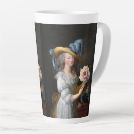 Taza De Café Latte Marie Antoinette con Flor Anemona Rosa