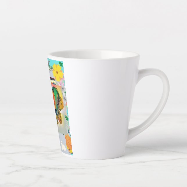 Taza De Café Latte Mariposa (Derecha)