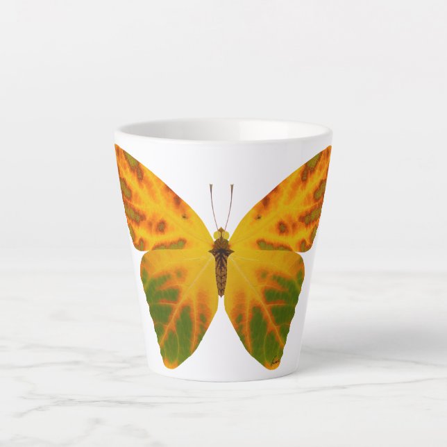 Taza De Café Latte Mariposa Aspen Leaf 1 (Anverso)