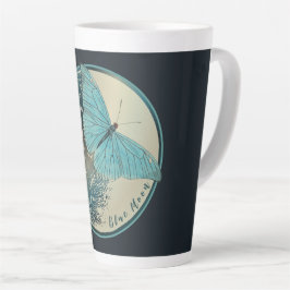 Taza De Café Latte Mariposa azul Moon