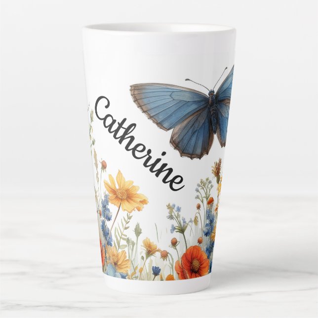 Taza De Café Latte Mariposa Bliss (Anverso)
