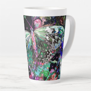 Taza De Café Latte Mariposa de la Esperanza Verde Latte Mug