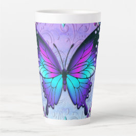 Taza De Café Latte Mariposa de sublimación con fondo