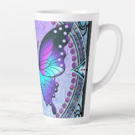 Taza De Café Latte Mariposa de sublimación con fondo