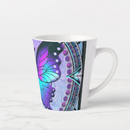Taza De Café Latte Mariposa de sublimación con fondo