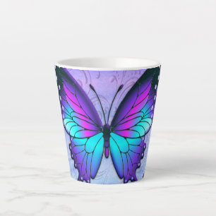 Taza De Café Latte Mariposa de sublimación con fondo