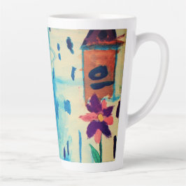 Taza De Café Latte Mariposa en un día de lluvia