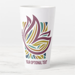 Taza De Café Latte Mariposa estilizada Texto opcional