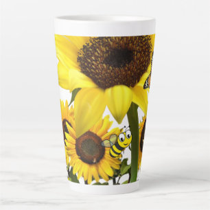 Taza De Café Latte Mariposa girasol Bumblebee Latte Mug