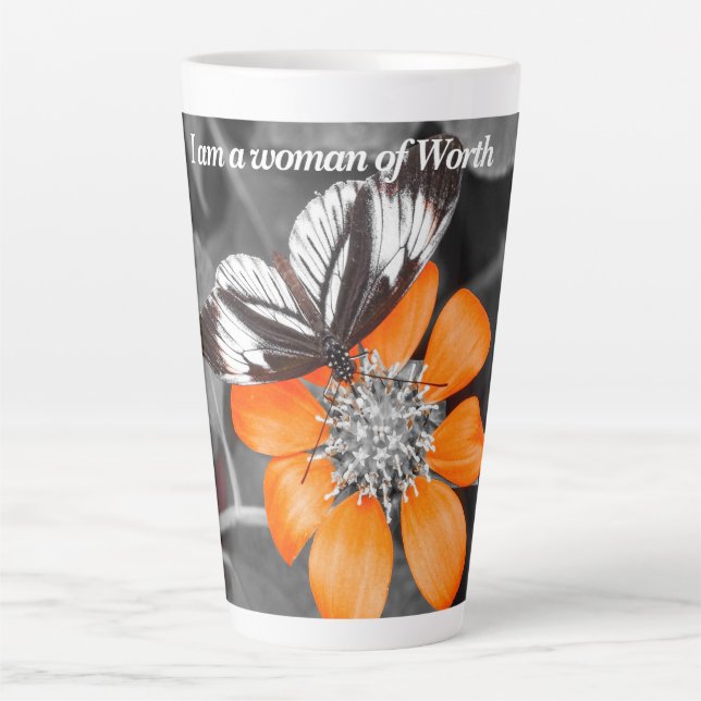 Taza De Café Latte Mariposa Latte Mug (Anverso)